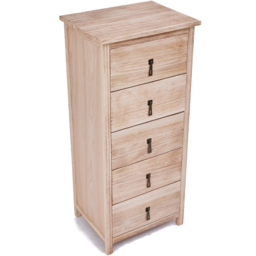 Portofino 5 Drawer Light Wood Narrow Chest of Drawers - Wilko - thumbnail 5