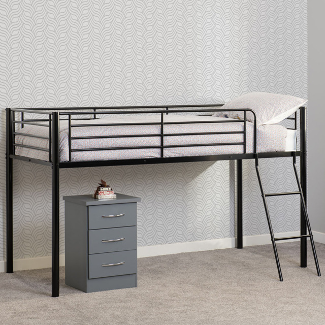 Seconique Kora Single Black Mid Sleeper Bed - Wilko - image 1