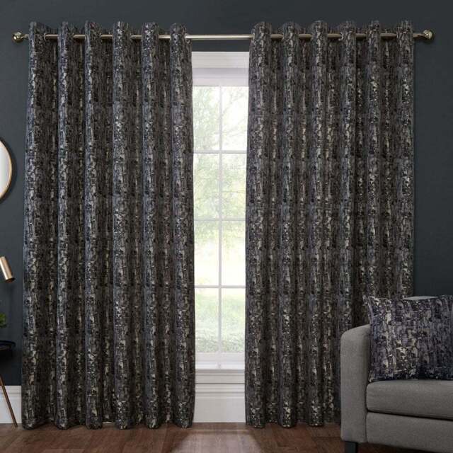 Aster Blackout Eyelet CurtainCharcoal168cm229cm - Divante - Wilko