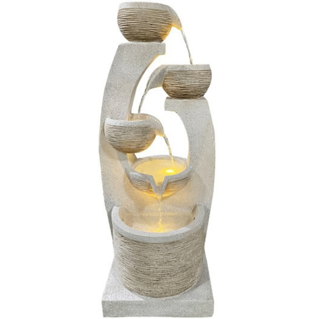 Tranquillity Harmony Falls Solar Powered LED Water Feature - Size: 86 x 32 x 36cm - Grey - Wilko - image 1