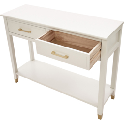 Palazzi 2 Drawer White Console Table - Size: 35 x 105 x  80cm - Wilko - thumbnail 6