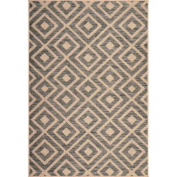 Diamond Geo Indoor and Outdoor Rug Natural 170cm - Wilko - thumbnail 1