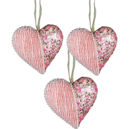 Shatchi Baby Pink Heart Hanging Christmas Decoration - Size: 12 x 4 x 6cm - Wilko - thumbnail 3