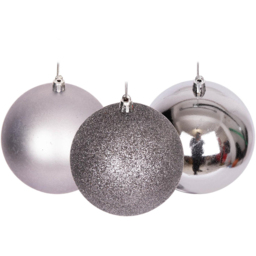 Shatchi 6cm Mid Grey Luxury Bauble 6 Pack - Wilko - thumbnail 3