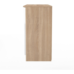 Crowndale Milan 3 Door White Gloss and Bardolino Oak Sideboard Ready Assembled - Size: 79 x 110 x 39cm - White Gloss & Bardolino Oak - Wilko - thumbnail 4