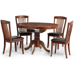 Julian Bowen Canterbury 6 Seater 90 to 120cm Round to Oval Extendable Table Mahogany - Wood - Wilko - thumbnail 7