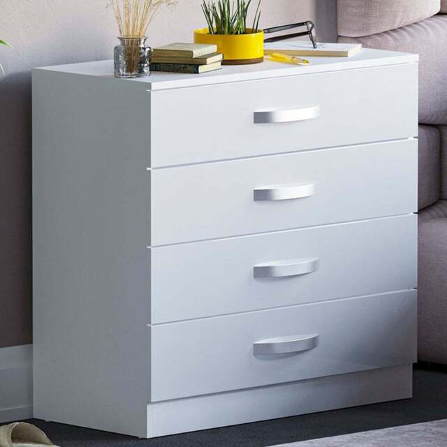 Vida Designs Hulio 4 Drawer White Chest of Drawers - Wilko - image 1