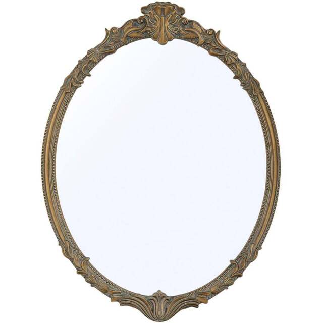 Living and Home Gold Oval Classic Wall Mirror 80 x 60cm - Size: 80 x 60 x 3cm - Wilko - image 1