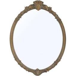 Living and Home Gold Oval Classic Wall Mirror 80 x 60cm - Size: 80 x 60 x 3cm - Wilko