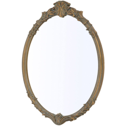 Living and Home Gold Oval Classic Wall Mirror 80 x 60cm - Size: 80 x 60 x 3cm - Wilko - thumbnail 3