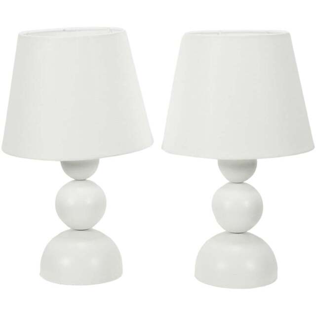 ValueLights Winnie Cream Shade Stacked Globe Touch LED Table Lamp Set of 2 - Size: 37 x 23 x 23cm - Wilko - image 1