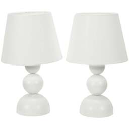 ValueLights Winnie Cream Shade Stacked Globe Touch LED Table Lamp Set of 2 - Size: 37 x 23 x 23cm - Wilko