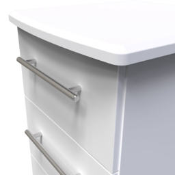 Crowndale Sherwood 3 Drawer Porcelain Matt Bedside Cabinet - White - Wilko - thumbnail 6