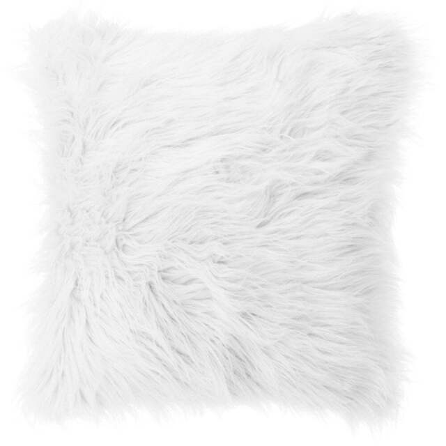 Living and Home White Fluffy Faux Fur Cushion Cover 50 x 50cm - Wilko - image 1