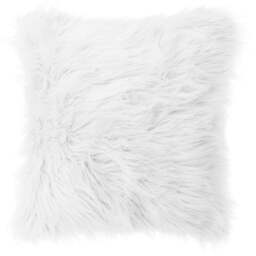 Living and Home White Fluffy Faux Fur Cushion Cover 50 x 50cm - Wilko - thumbnail 1