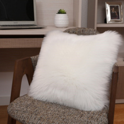 Living and Home White Fluffy Faux Fur Cushion Cover 50 x 50cm - Wilko - thumbnail 4