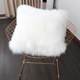Living and Home White Fluffy Faux Fur Cushion Cover 50 x 50cm - Wilko - thumbnail 5
