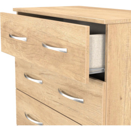 Crowndale Avon 4 Drawer Nebraska Oak Chest of Drawers Ready Assembled - Wilko - thumbnail 7