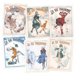 Artery8 Vintage French Magazine Cover Woman Winter Ice Skating Wall Art Print 30 x 41cm 6 Pack - Size: 40.5 x 30.5 x 0.3cm - Multi - Wilko - thumbnail 1