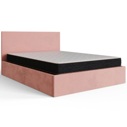 GFW Double Blush Pink Velvet End Lift Ottoman Bed with Memory Pocket Spring Mattress - Wilko - thumbnail 5