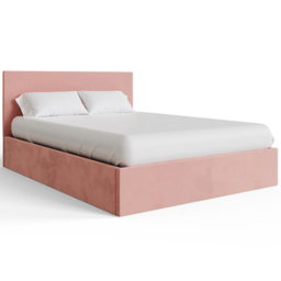 GFW Double Blush Pink Velvet End Lift Ottoman Bed with Memory Pocket Spring Mattress - Wilko - thumbnail 4