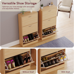 Vida Designs Pine Effect 3 Drawer Shoe Cabinet - Size: H 118cm x W 60cm x D 24cm - Wood - Wilko - thumbnail 7