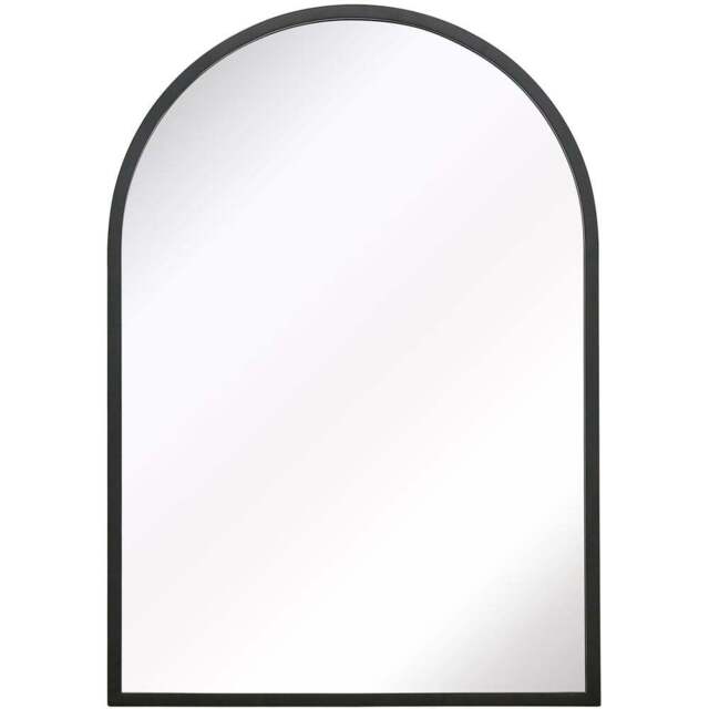 The Arcus Black Arched Metal Wall Mirror 100 x 70cm - MirrorOutlet - Wilko - image 1