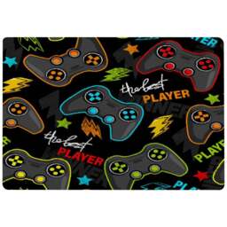 Benjamin Tate Design Faux Wool Extra Large Joystick Game Rug 230 x 160cm - Size: 230 x 160 x 1cm - Black - Wilko - thumbnail 1