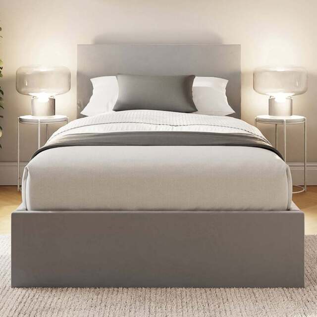GFW Single Charcoal Grey Velvet End Lift Ottoman Bed with Memory Pocket Spring Mattress - Wilko - image 1