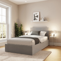 GFW Single Charcoal Grey Velvet End Lift Ottoman Bed with Memory Pocket Spring Mattress - Wilko - thumbnail 7
