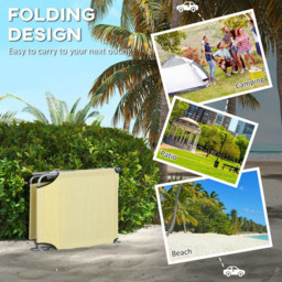 Outsunny Set of 2 Beige Adjustable Folding Sun Lounger - Size: 36 x 58 x 187cm - Cream - Wilko - thumbnail 6
