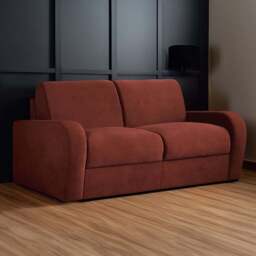 Jay-Be Deco 2 Seater Brushed Twill Burnt Amber Sofa Bed with e-Sprung Mattress - Orange - Wilko