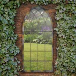 MirrorOutlet Somerley Rustic Arched Garden Mirror 161 x 72cm - Size: 161 x 72 x 3cm - Silver - Wilko - thumbnail 7