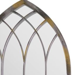 MirrorOutlet Somerley Rustic Arched Garden Mirror 161 x 72cm - Size: 161 x 72 x 3cm - Silver - Wilko - thumbnail 4