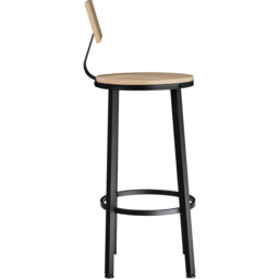 tectake Poole Light Wood Oak Sonoma Set of 2 Bar Stool - Size: 104 x 46.5 x 46.5cm - Brown - Wilko - thumbnail 5