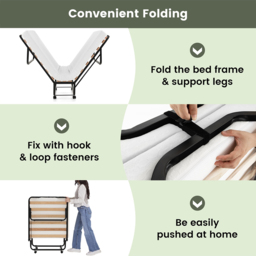 Costway Single Folding Bed with Mattress - Multi - Wilko - thumbnail 6