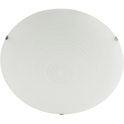 Happy Homewares Frosted White Flush Glass Ceiling Light with Soft Swirl Decoration - Size: 8 x 30 x 30cm - Wilko - thumbnail 5