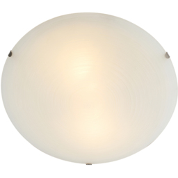 Happy Homewares Frosted White Flush Glass Ceiling Light with Soft Swirl Decoration - Size: 8 x 30 x 30cm - Wilko - thumbnail 7