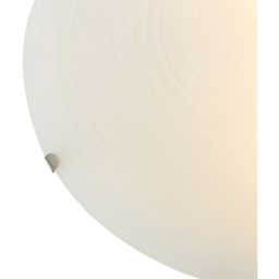 Happy Homewares Frosted White Flush Glass Ceiling Light with Soft Swirl Decoration - Size: 8 x 30 x 30cm - Wilko - thumbnail 6