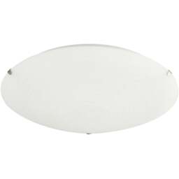 Happy Homewares Frosted White Flush Glass Ceiling Light with Soft Swirl Decoration - Size: 8 x 30 x 30cm - Wilko - thumbnail 1