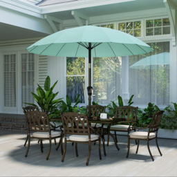 Outsunny Shanghai Turquoise Crank and Tilt Garden Parasol 2m - Wilko - thumbnail 4