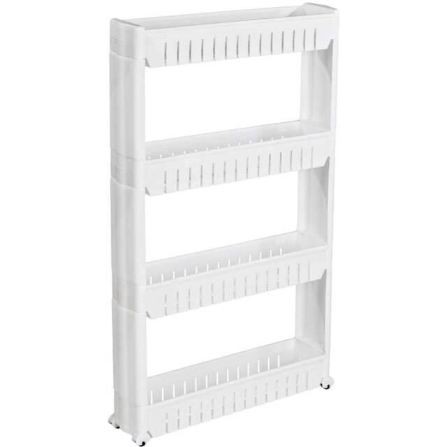 tectake Joe 4 Shelf White Alcove Storage Shelf - Size: 101 x 12 x 54cm - Wilko - image 1