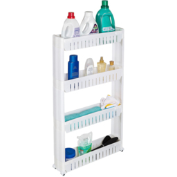 tectake Joe 4 Shelf White Alcove Storage Shelf - Size: 101 x 12 x 54cm - Wilko - thumbnail 3