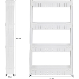 tectake Joe 4 Shelf White Alcove Storage Shelf - Size: 101 x 12 x 54cm - Wilko - thumbnail 6