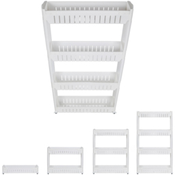 tectake Joe 4 Shelf White Alcove Storage Shelf - Size: 101 x 12 x 54cm - Wilko - thumbnail 4