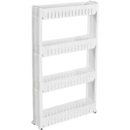 tectake Joe 4 Shelf White Alcove Storage Shelf - Size: 101 x 12 x 54cm - Wilko - thumbnail 1