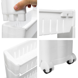 tectake Joe 4 Shelf White Alcove Storage Shelf - Size: 101 x 12 x 54cm - Wilko - thumbnail 5