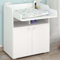 Shefa 700 2 Door 2 Shelf White Kids Changing Unit - Size: 86 x 70 x 47cm - Wilko