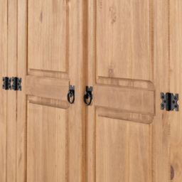 Seconique Corona 4 Door Distressed Waxed Pine Wardrobe - Brown - Wilko - thumbnail 7
