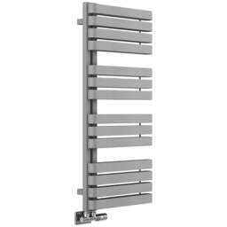 Terma Warp S Salt n Pepper Heated Towel Rail 2605 BTU 1110 x 500mm - Size: 111 x 50 x 11.2cm - Grey - Wilko